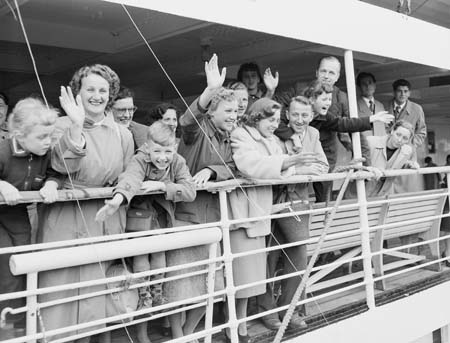 1954 - Migrant Arrivals in Australia - 50,000th Dutch migrant arrives in Australia aboard the SIBAJAK